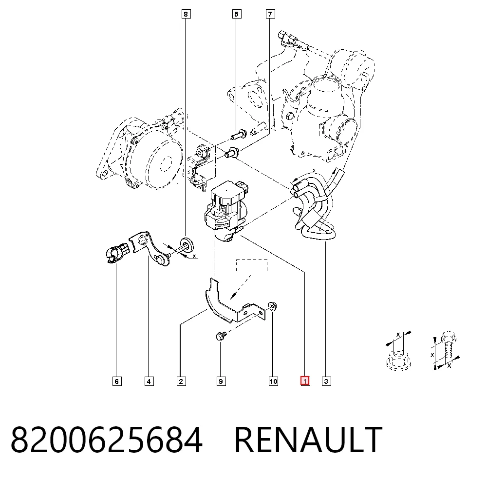 Válvula solenoide de control de presión de sobrealimentación 8200625684 RENAULT