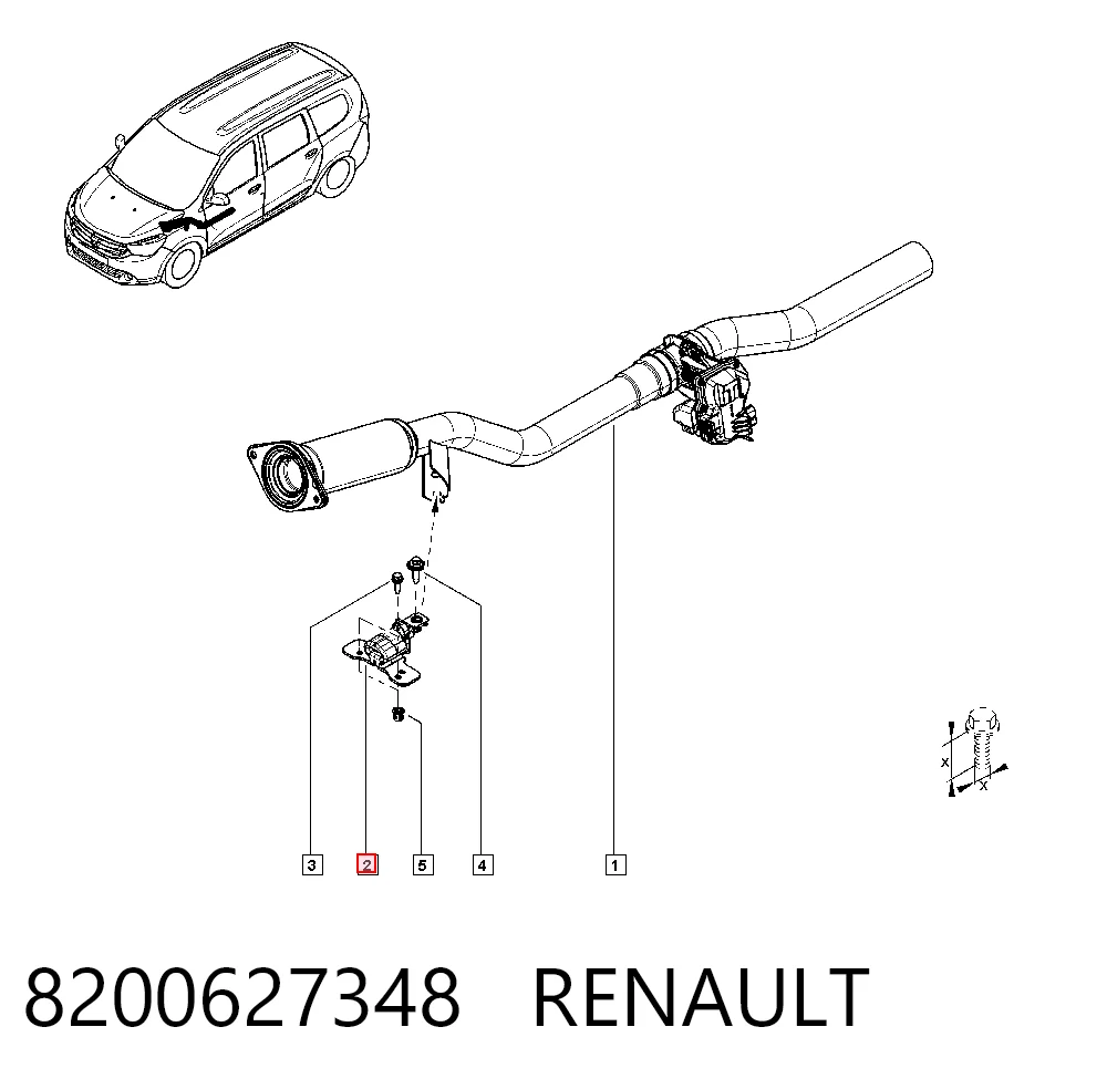 Soporte de escape para Dacia Sandero I BS0, 1
