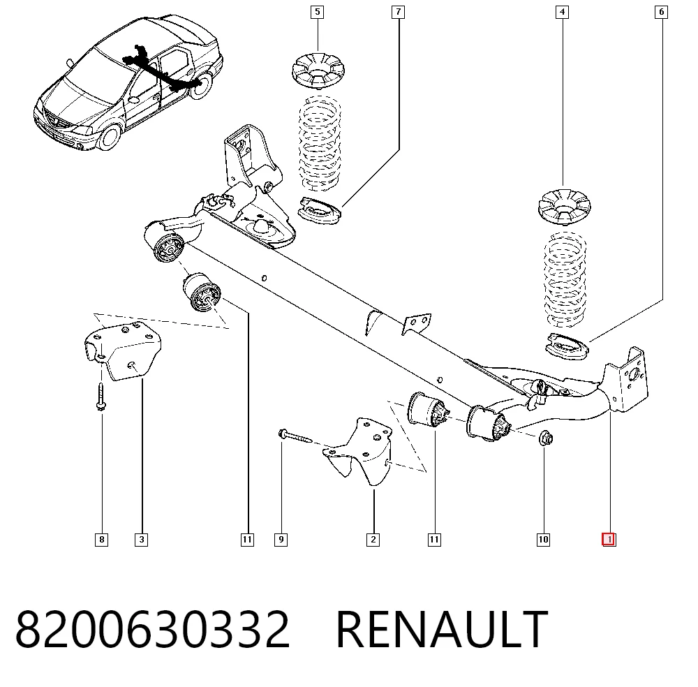  Puente trasero Dacia Logan 