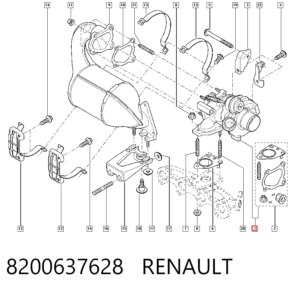8200637628 Renault (RVI) Turbo para motor