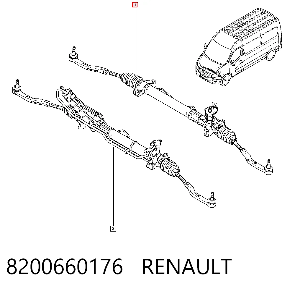 8200660176 Renault (RVI) Cremallera caja de direccion