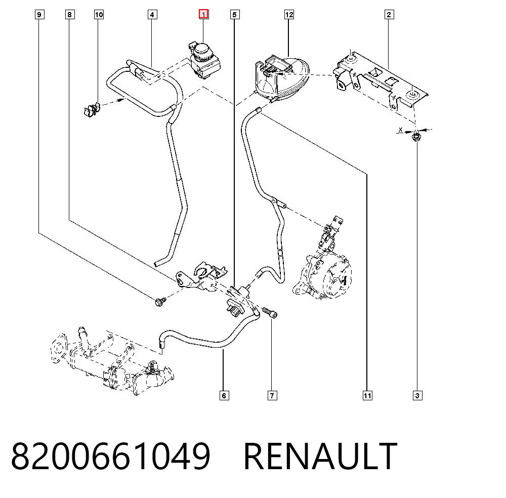 8200661049 Renault (RVI) Válvula solenoide de control de presión de sobrealimentación