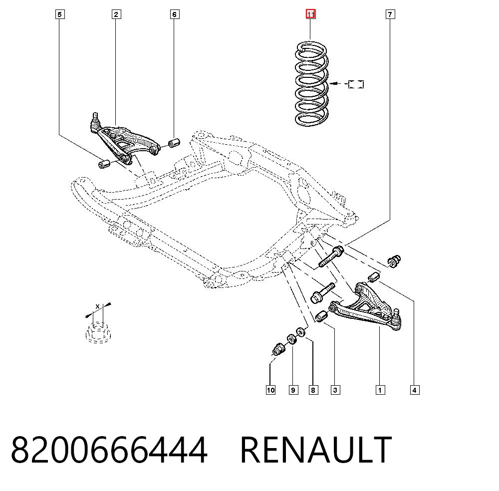 Muelle delantero 8200666444 RENAULT