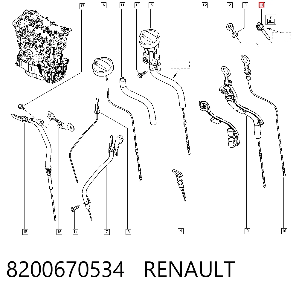 Sensor de nivel de aceite del motor 8200670534 RENAULT