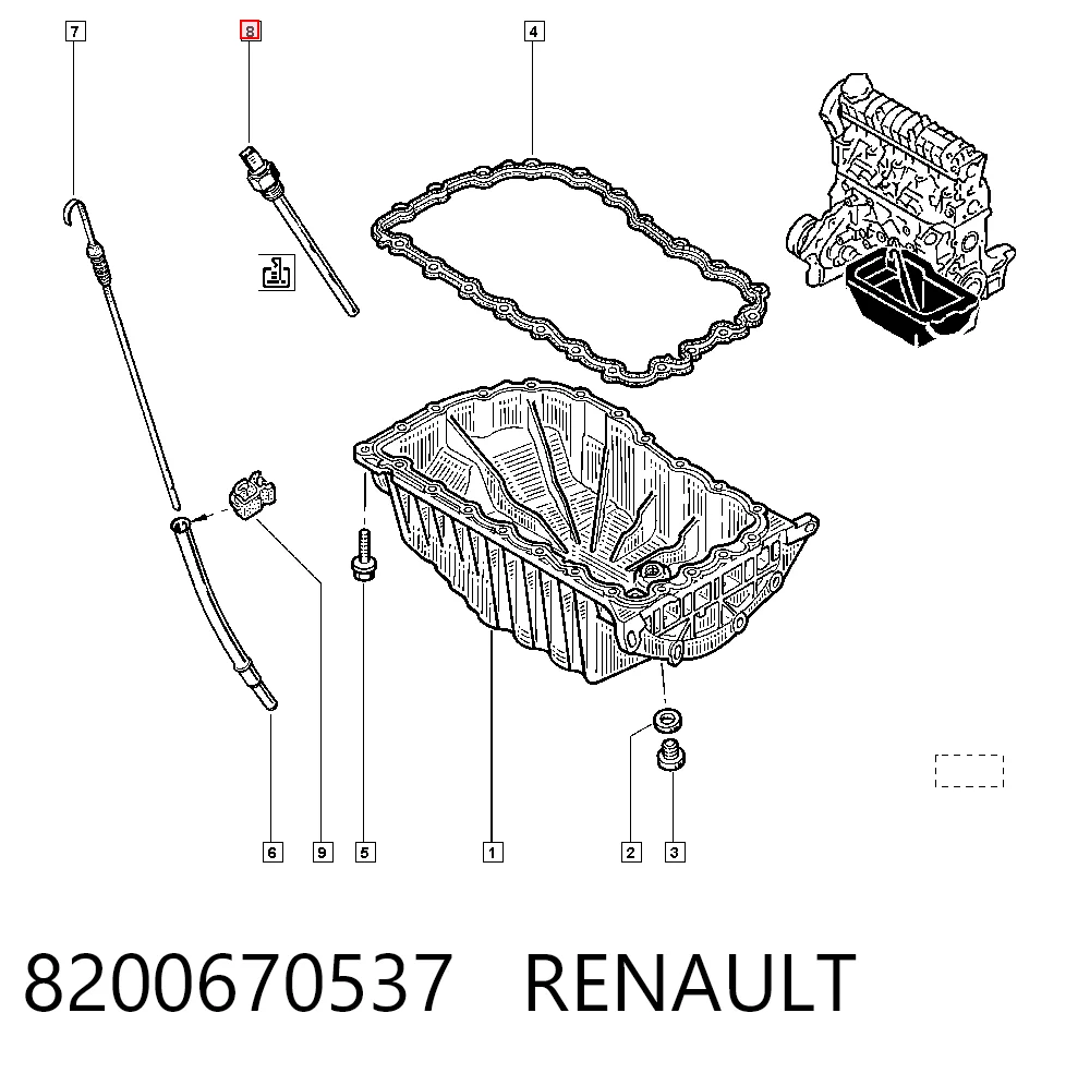 Sensor de nivel de aceite para Renault Clio II BB, CB
