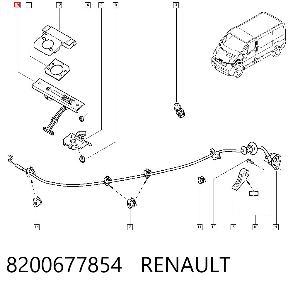 8200677854 Renault (RVI) Cerradura de Capot