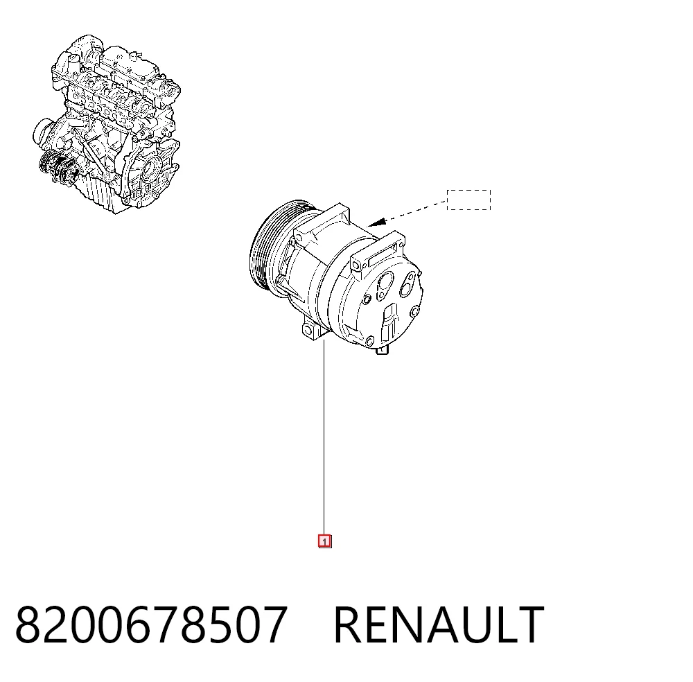 8200678507 Renault (RVI) Compresor climatizador