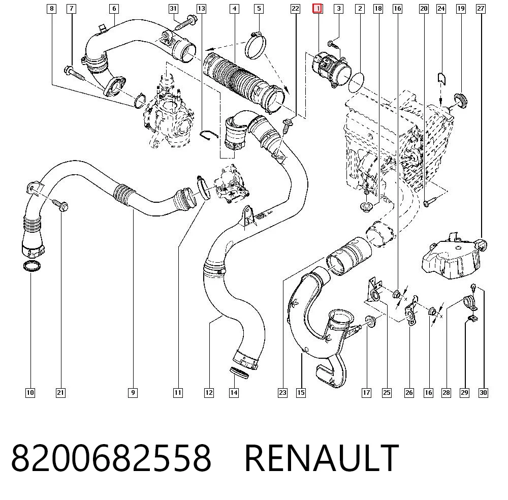 8200682558 Renault (RVI) Sensor de flujo de aire