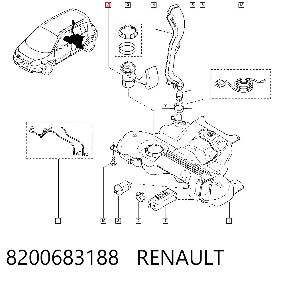 8200683188 Renault (RVI) Módulo de alimentación de combustible