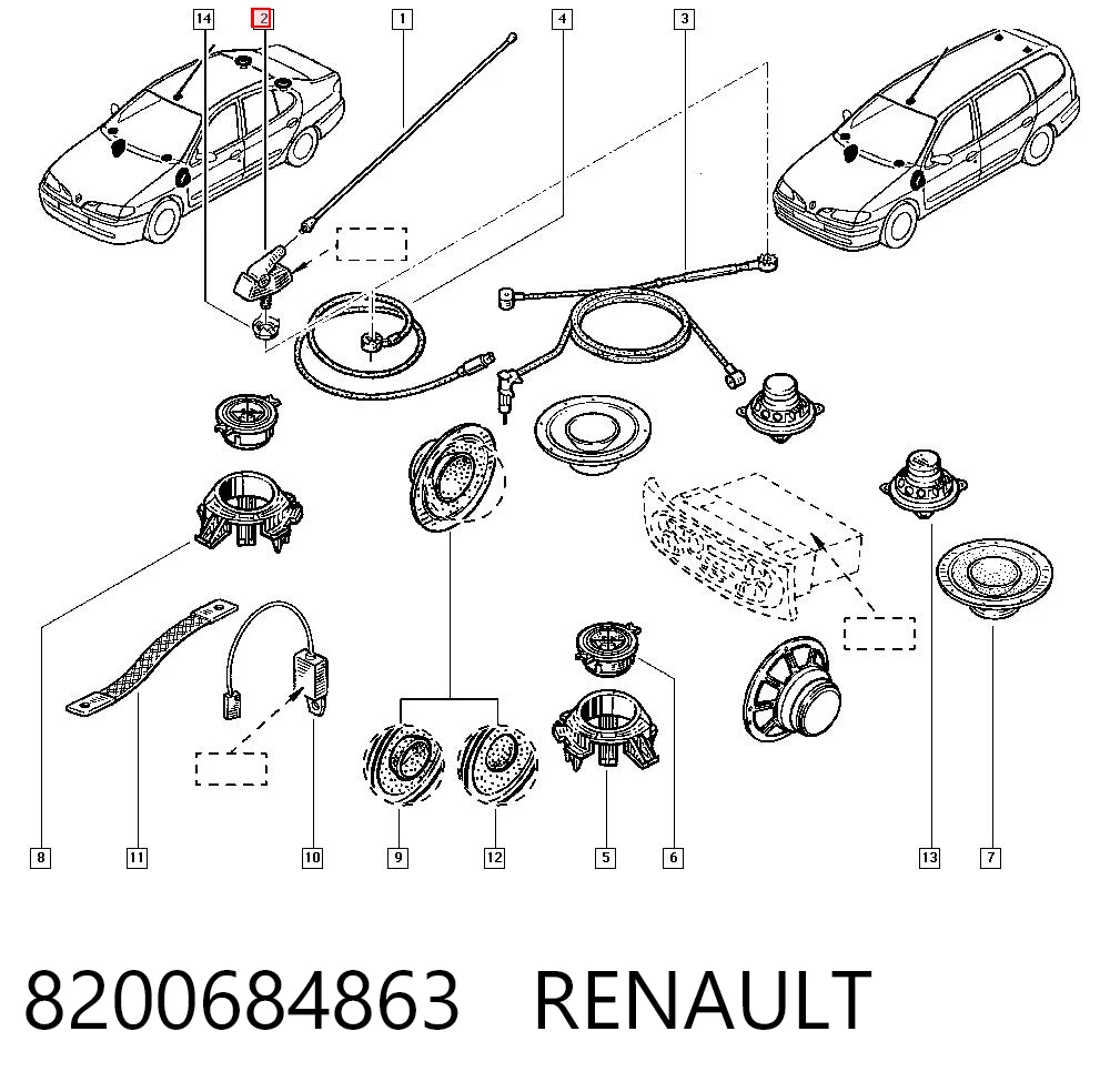 Comprar Antena Renault Clio LB0, LB1, LB2 a bajo precio