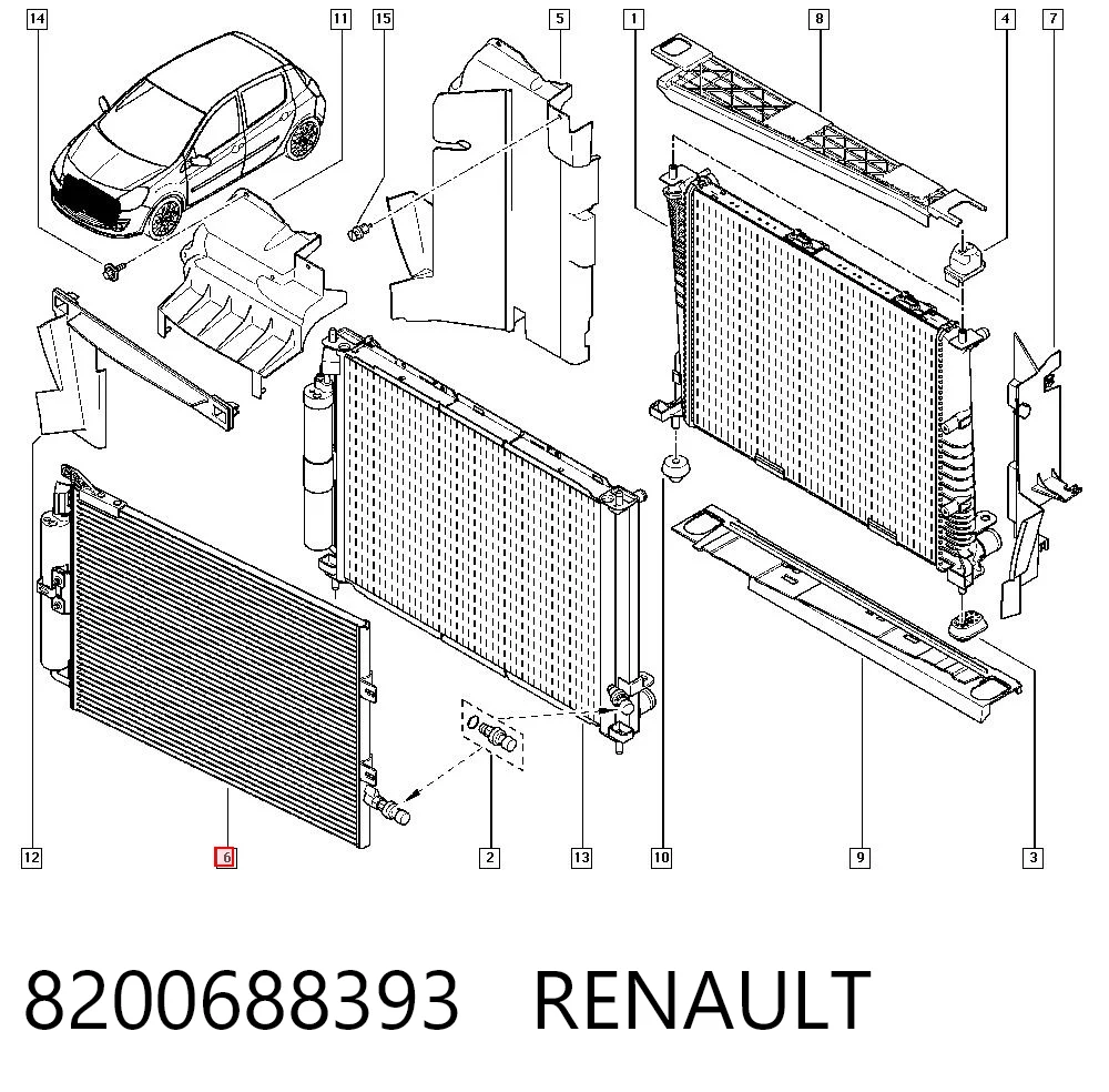 Condensador aire acondicionado para Renault Clio BR01, CR01