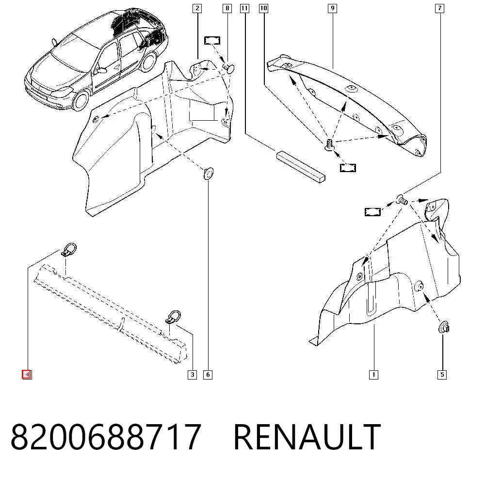 Anilla de amarre de carga 8200688717 RENAULT