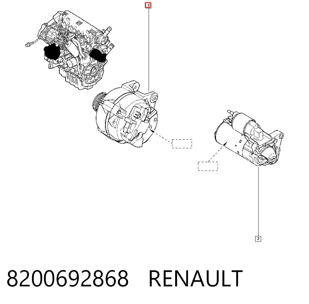 8200692868 Renault (RVI) Alternador de coche