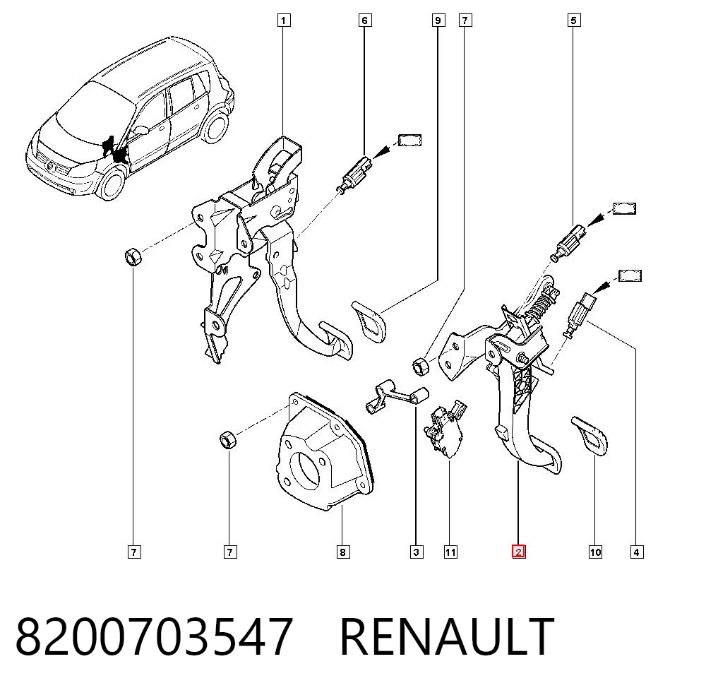 Pedal del embrague Renault Scenic II (2003-2009)