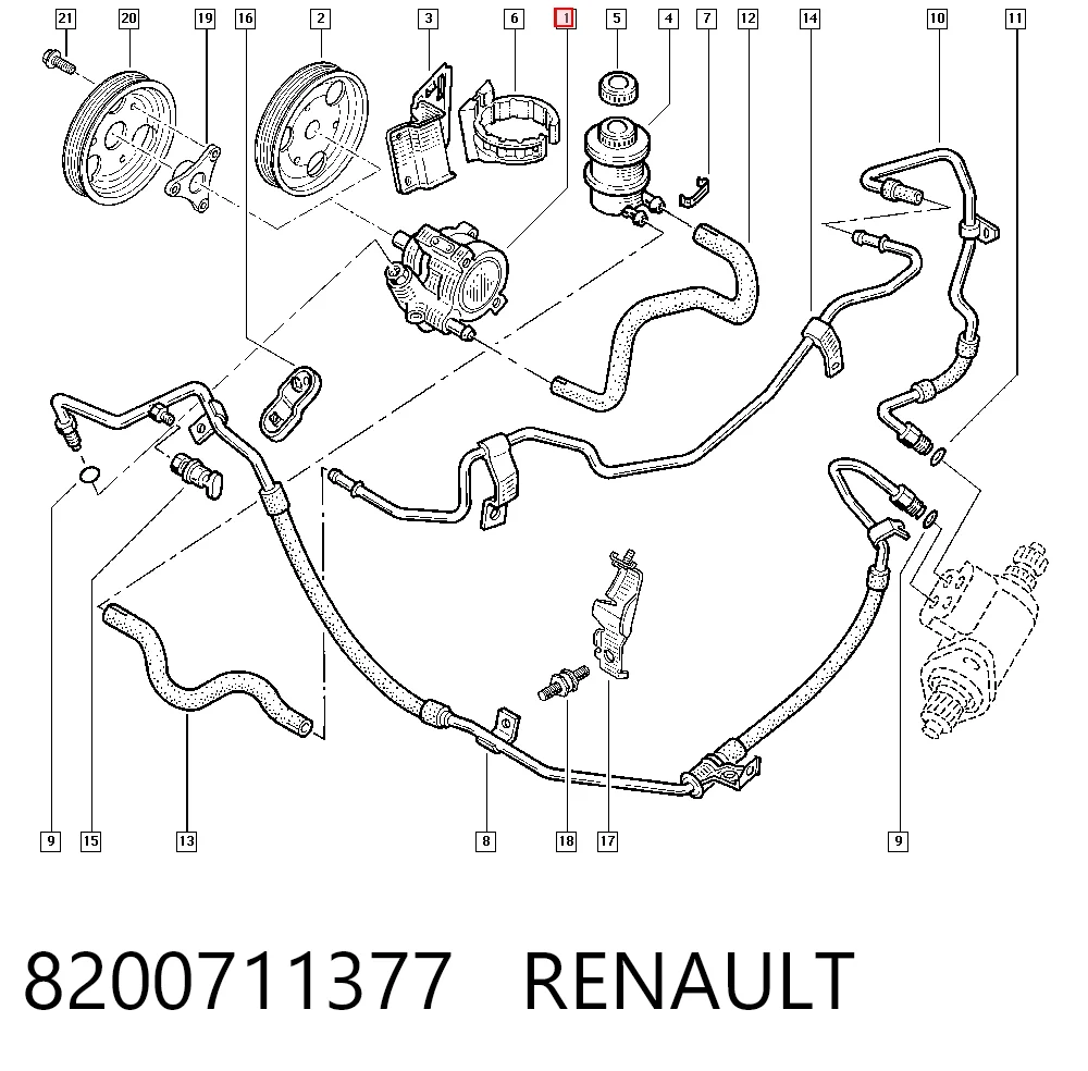 Bomba de dirección asistida 8200711377 RENAULT
