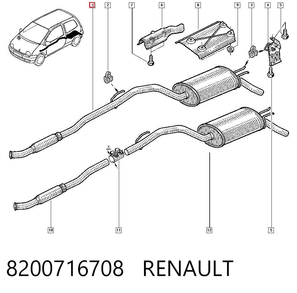 Silencioso trasero Renault Twingo I (1992-2007)