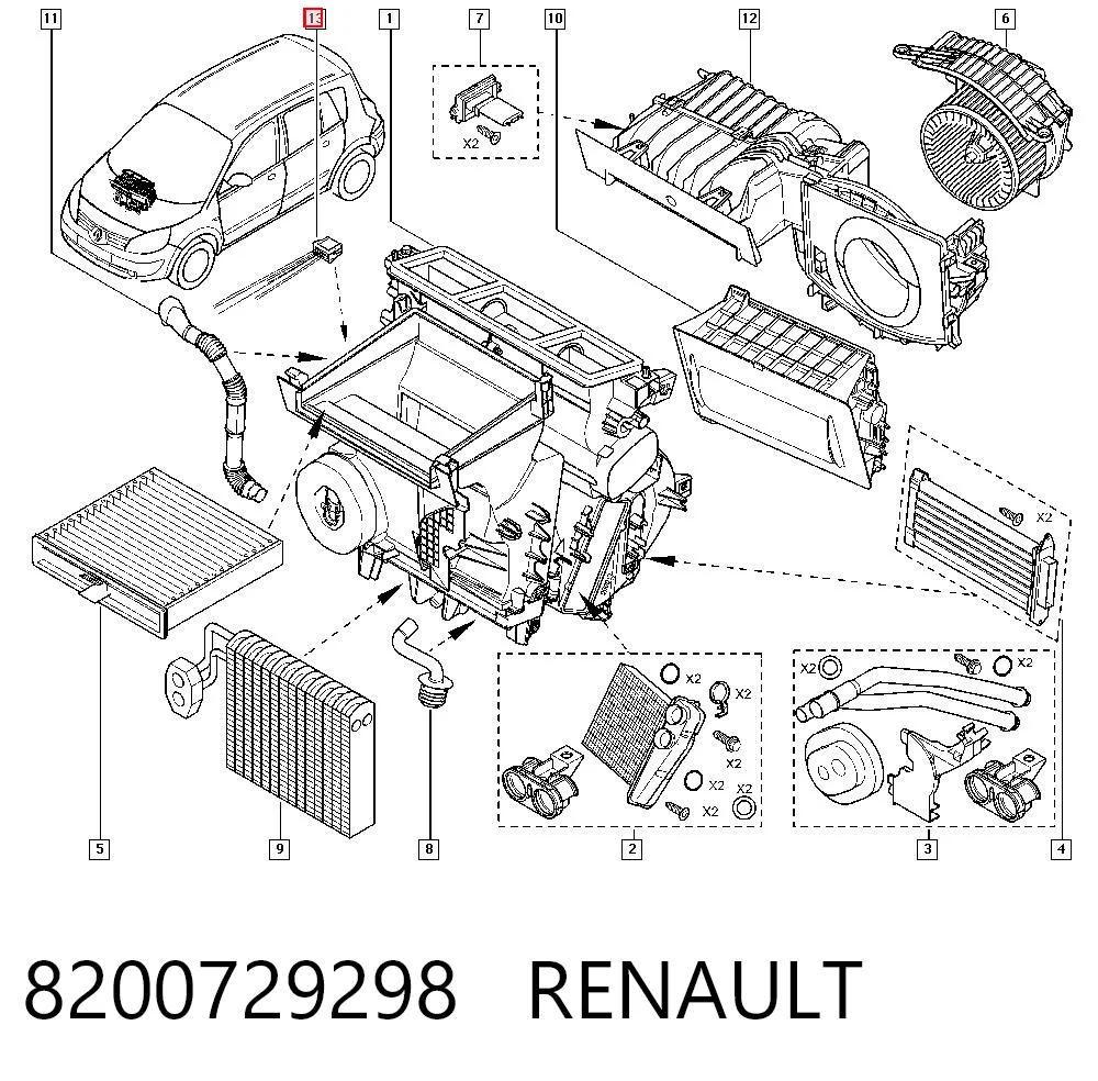 8200729298 Renault (RVI) Conector de la resistencia del motor del ventilador de calefacción