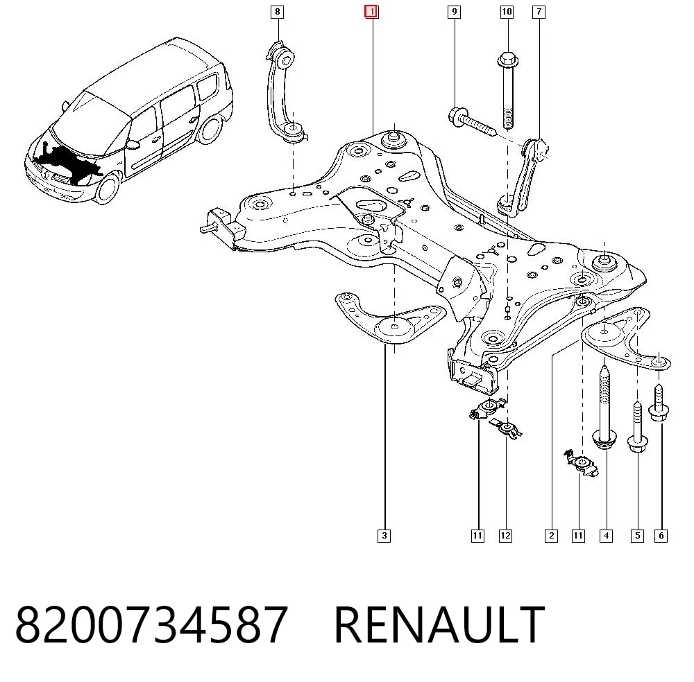 Precio del repuesto Bastidor delantero Espace IV monovolumen
