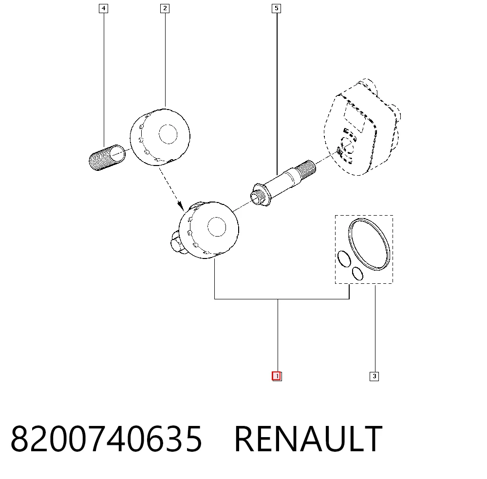 Portafiltro de aceite 8200740635 RENAULT