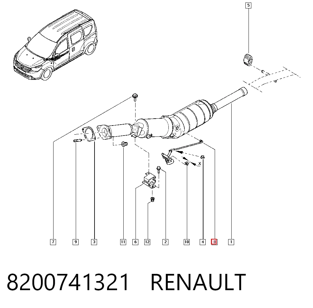 8200741321 Renault (RVI) Sensor de presion de escape