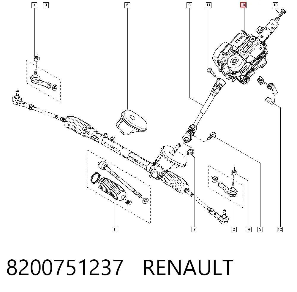 Columna de dirección Renault Clio III hatchback (BR01, CR01) (2005 - 2014) precio, desde 89,25 EUR