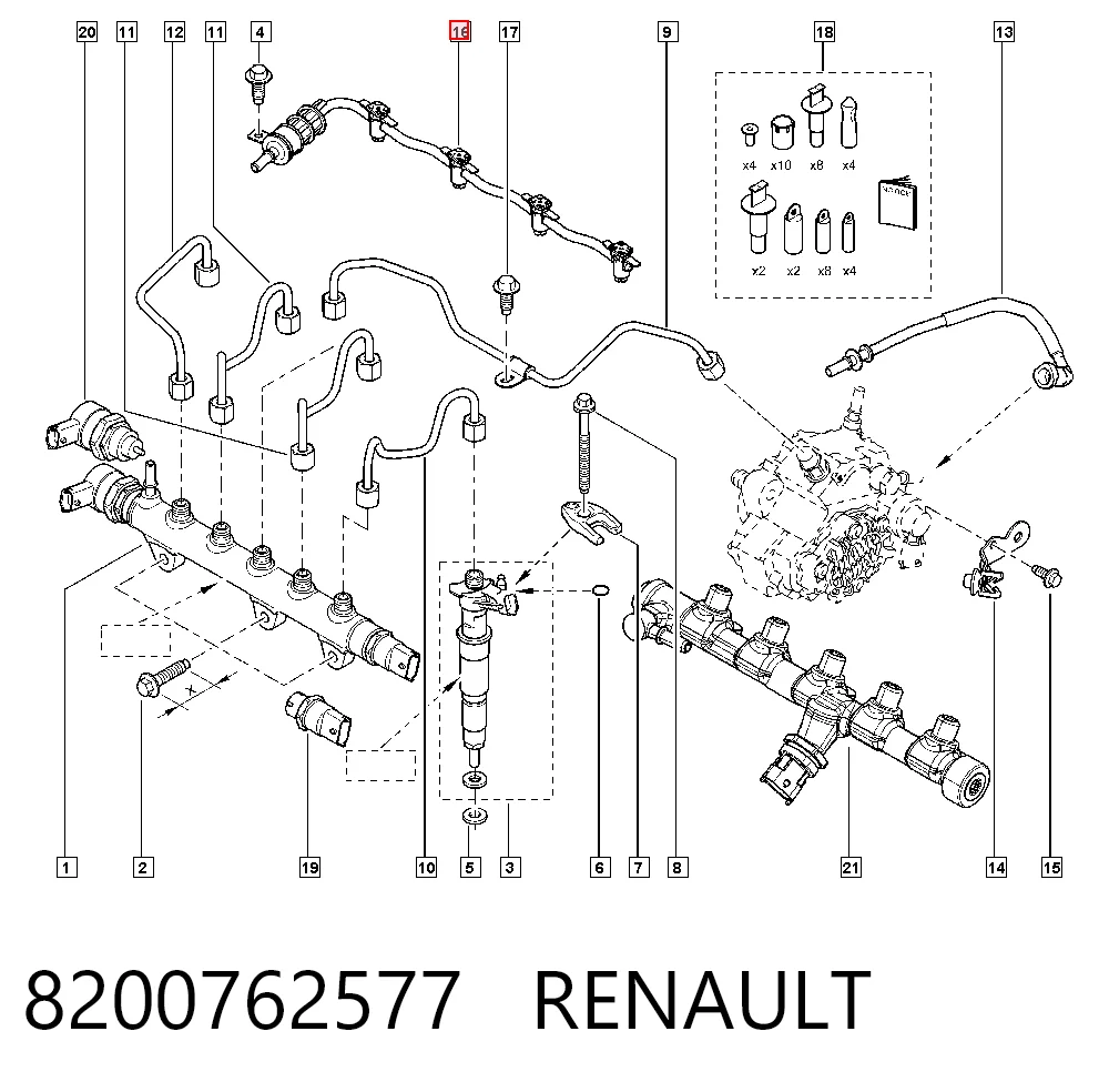 8200762577 Renault (RVI) Tubo flexible, combustible de fuga 
