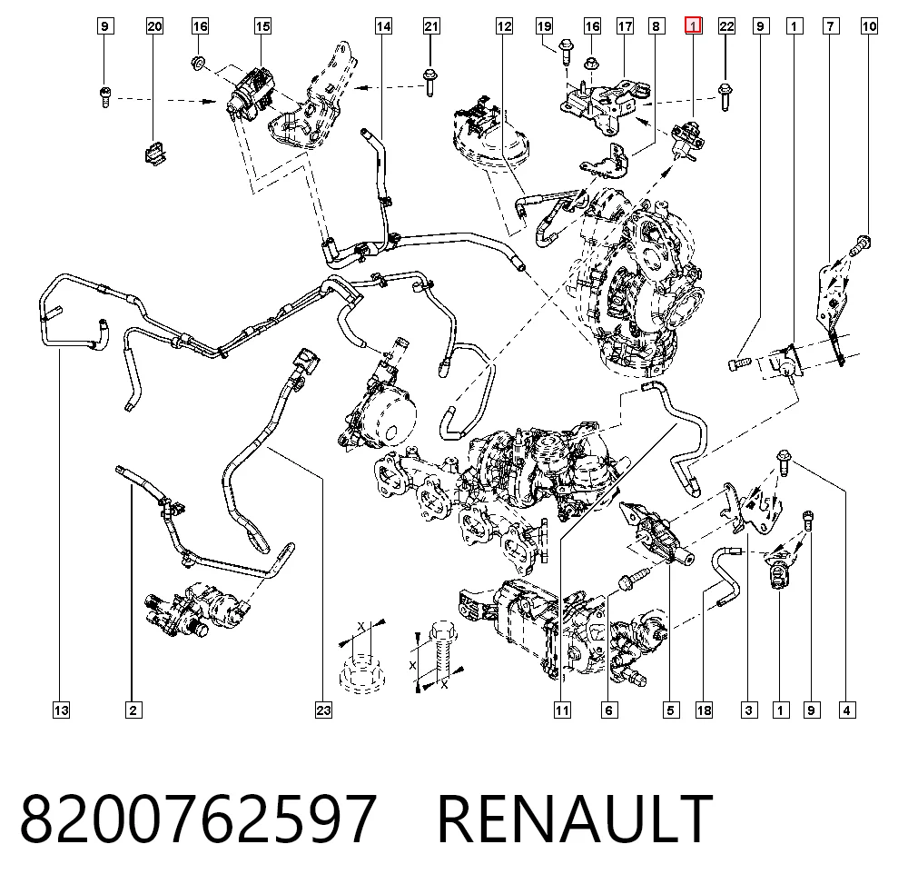 8200762597 Renault (RVI) Válvula de solenoide de control de mariposa EGR