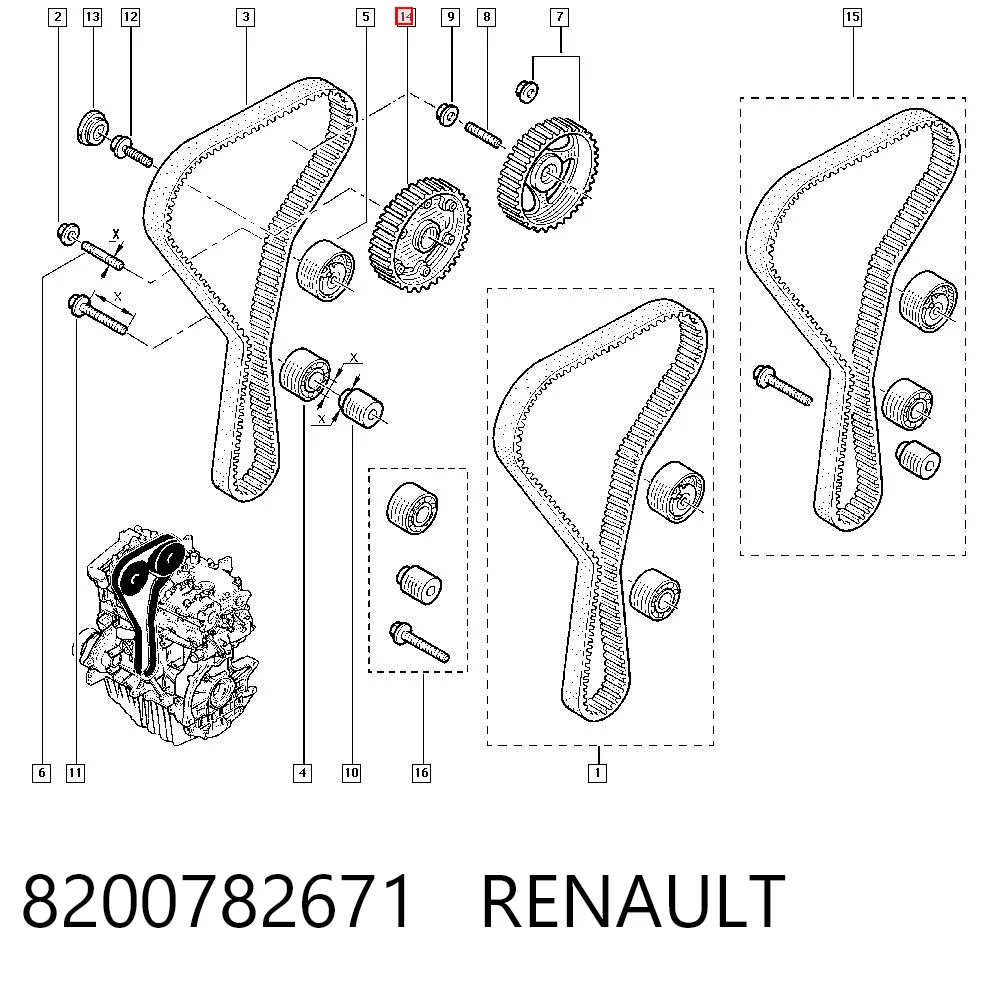 8200782671 Renault (RVI) Engranaje árbol de levas lado de admisión