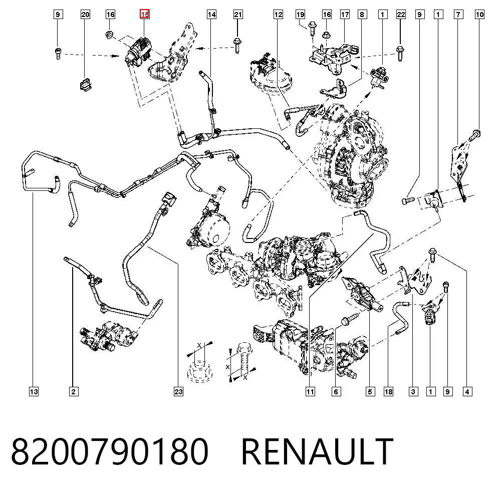 8200790180 Renault (RVI) Válvula solenoide de control de presión de sobrealimentación