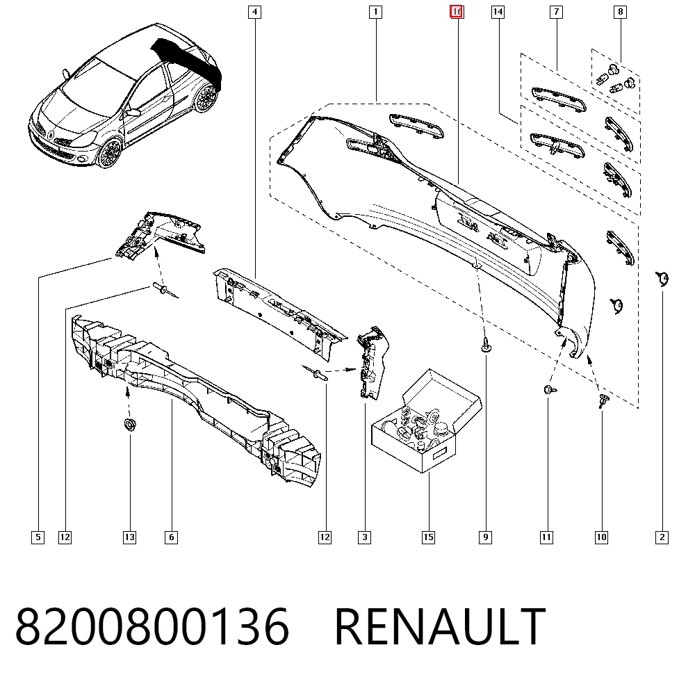 Comprar Parachoques trasero Renault Clio III BR01, CR01