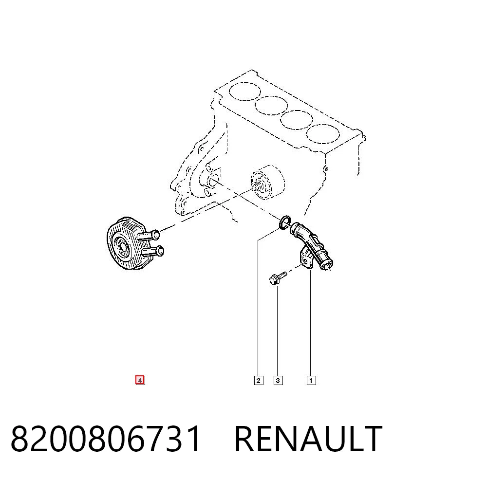 8200806731 Renault (RVI) Radiador de aceite debajo del filtro
