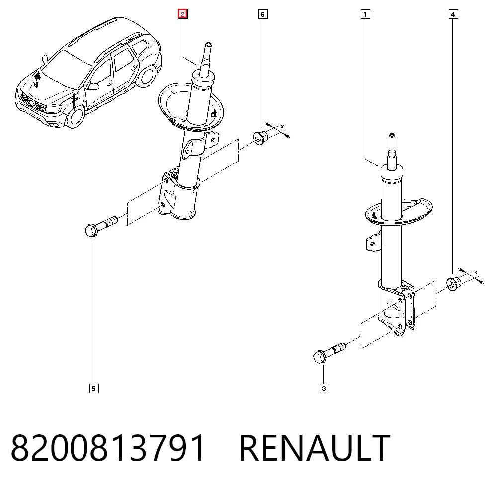 8200813791 Renault (RVI) Amortiguador frontal