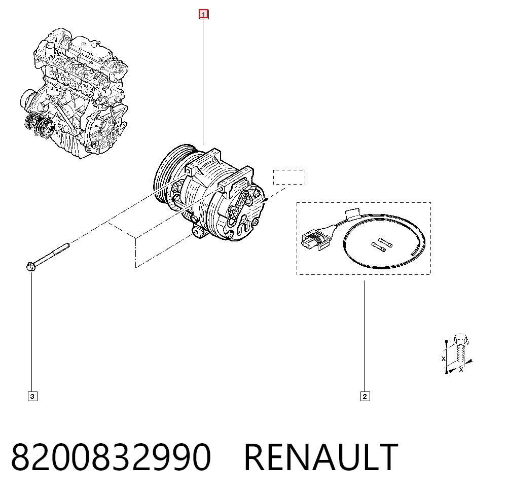 8200832990 Renault (RVI) Compresor climatizador