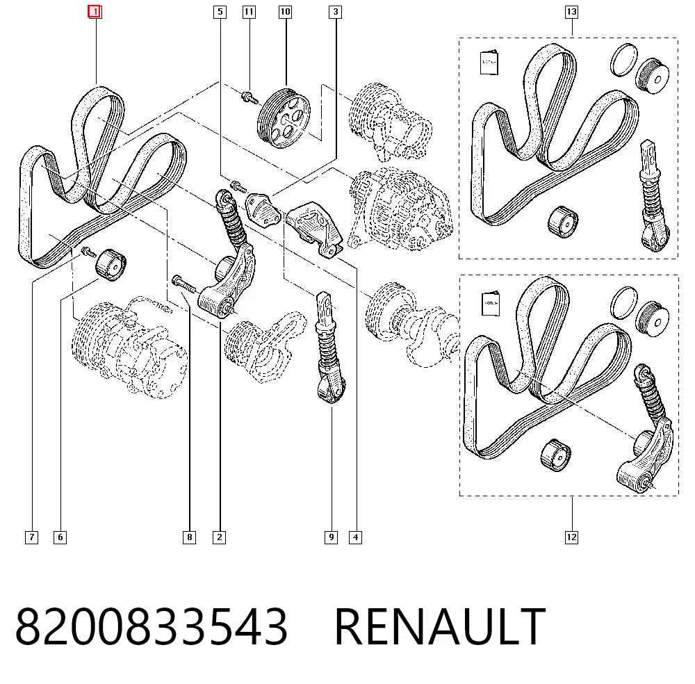Correa de accesorios 8200833543 RENAULT