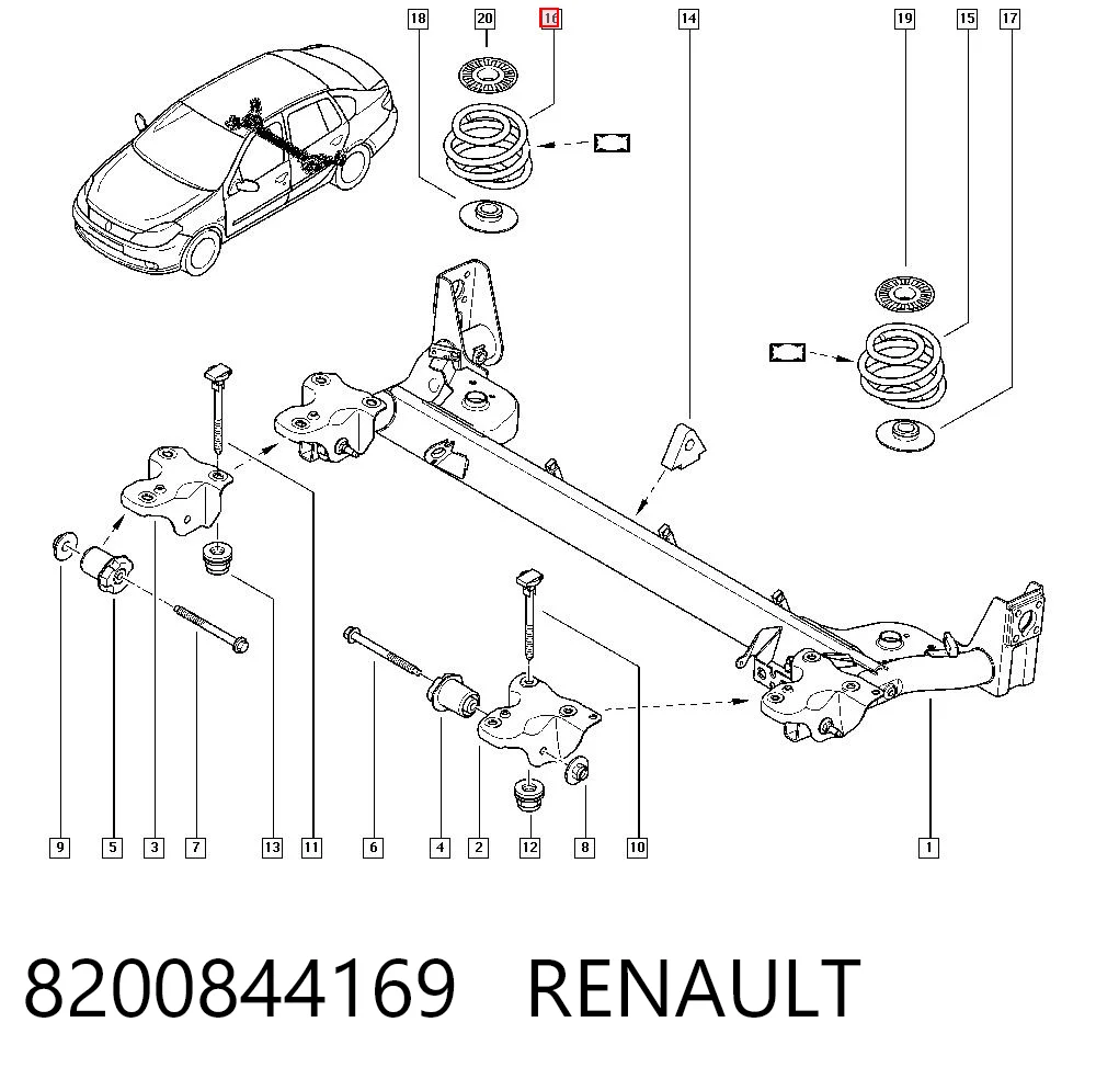 Muelle para Renault Clio LU