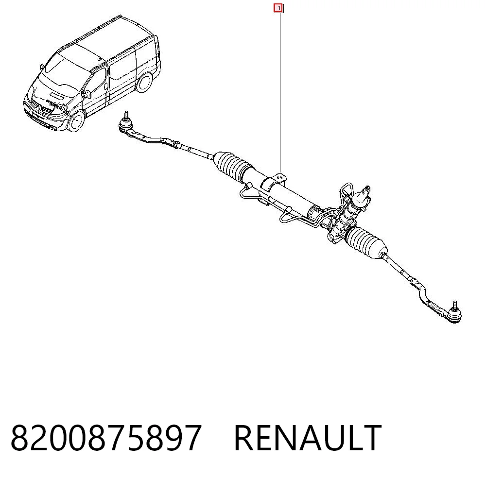8200875897 Renault (RVI) Cremallera caja de direccion