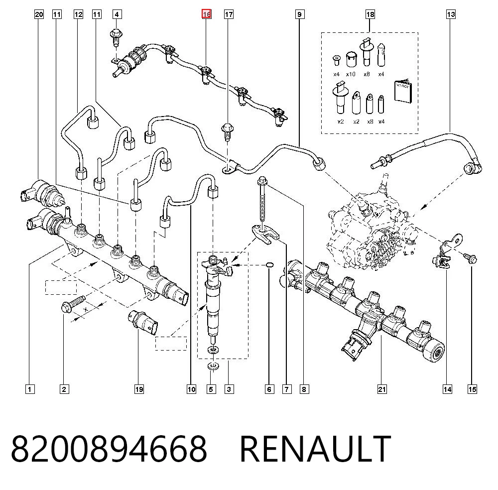8200894668 Renault (RVI) Tubo flexible, combustible de fuga 