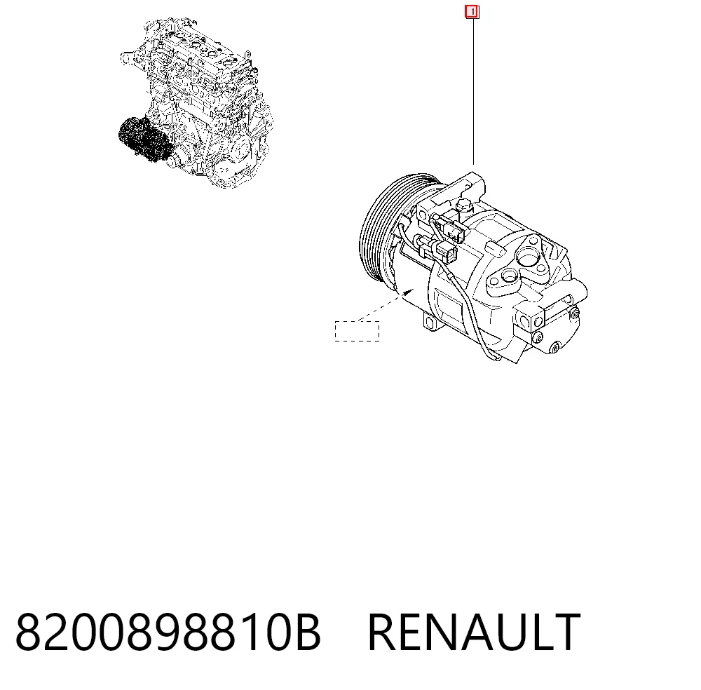 Compresor de aire acondicionado 8200898810B RENAULT