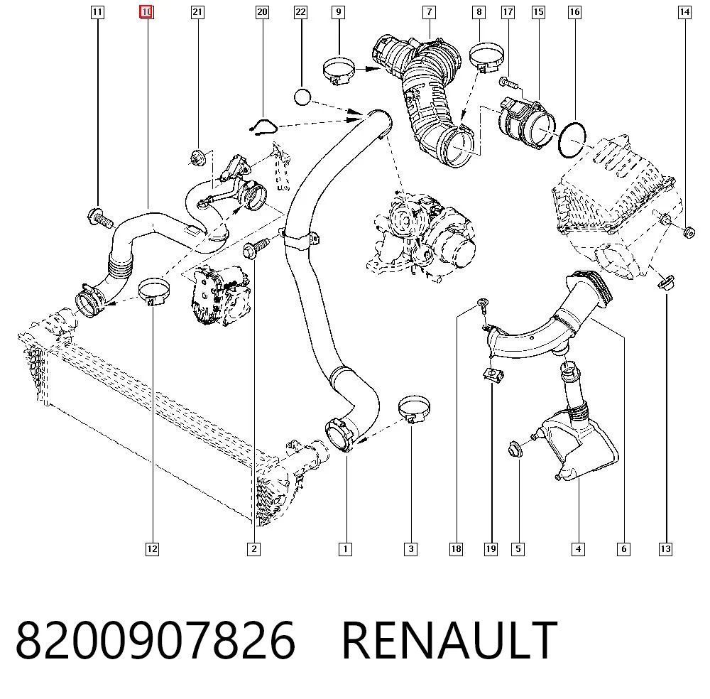 8200907826 Renault (RVI) Manguera del intercooler
