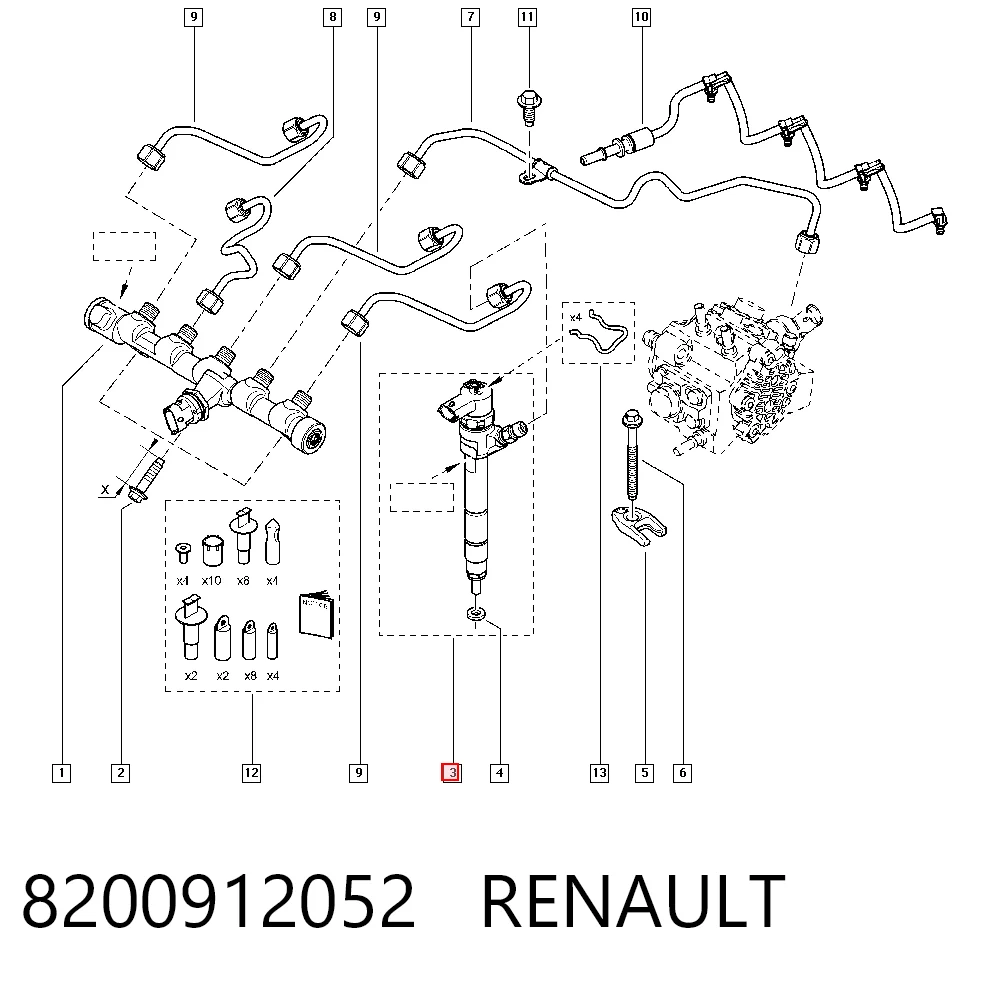 8200912052 Renault (RVI) Inyector de combustible