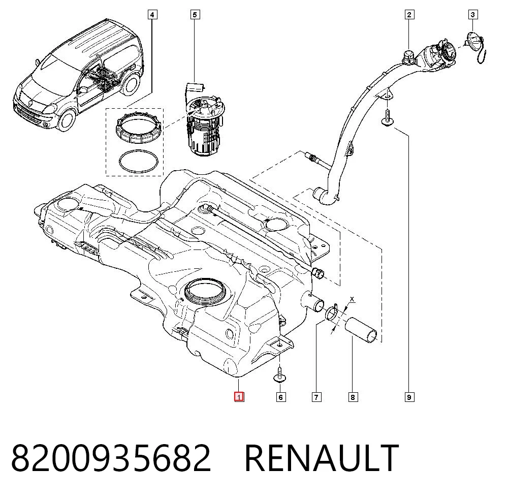 Depósito de gasolina Renault Kangoo II furgoneta (FW0) (2008 - 2021) precio, desde  EUR