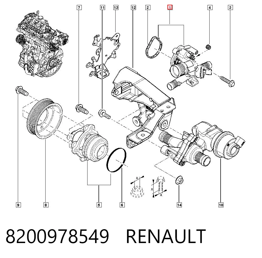 8200978549 Renault (RVI) Termostato de agua