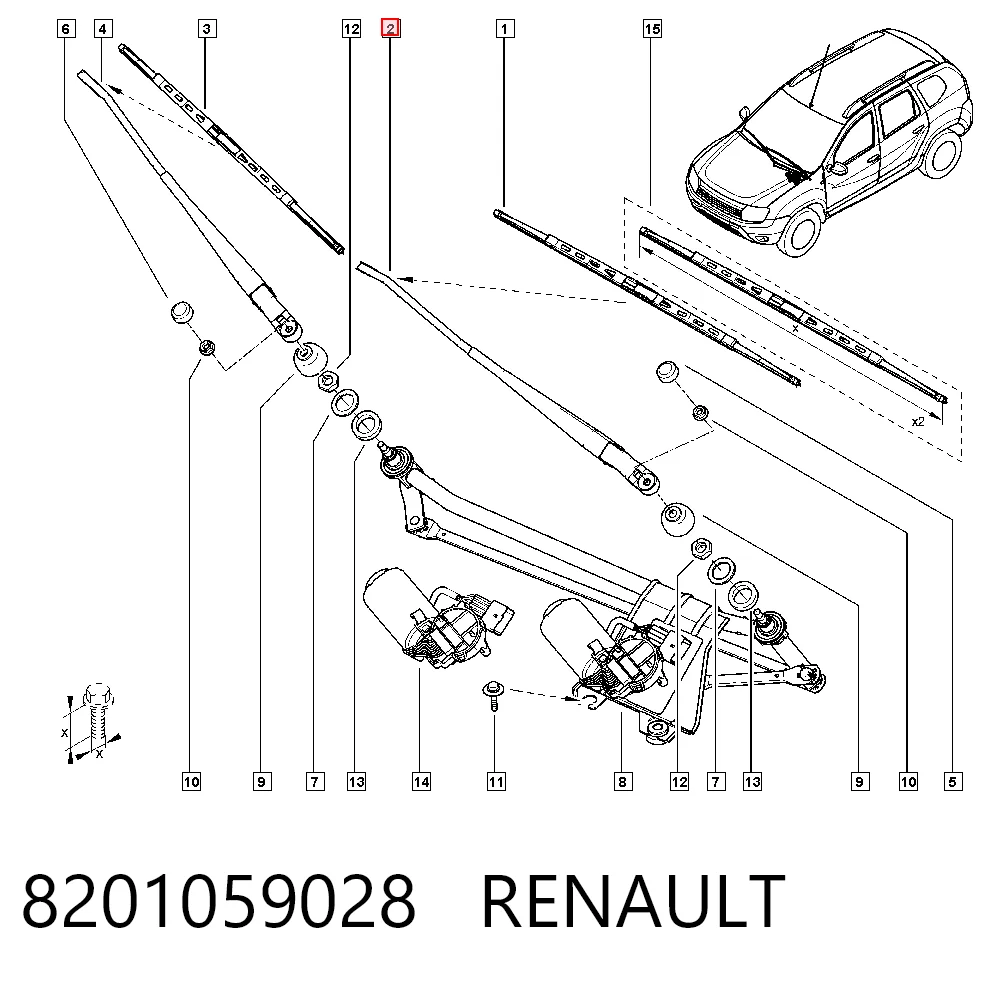 Comprar Brazo del limpiaparabrisas Renault DUSTER I HS a bajo precio