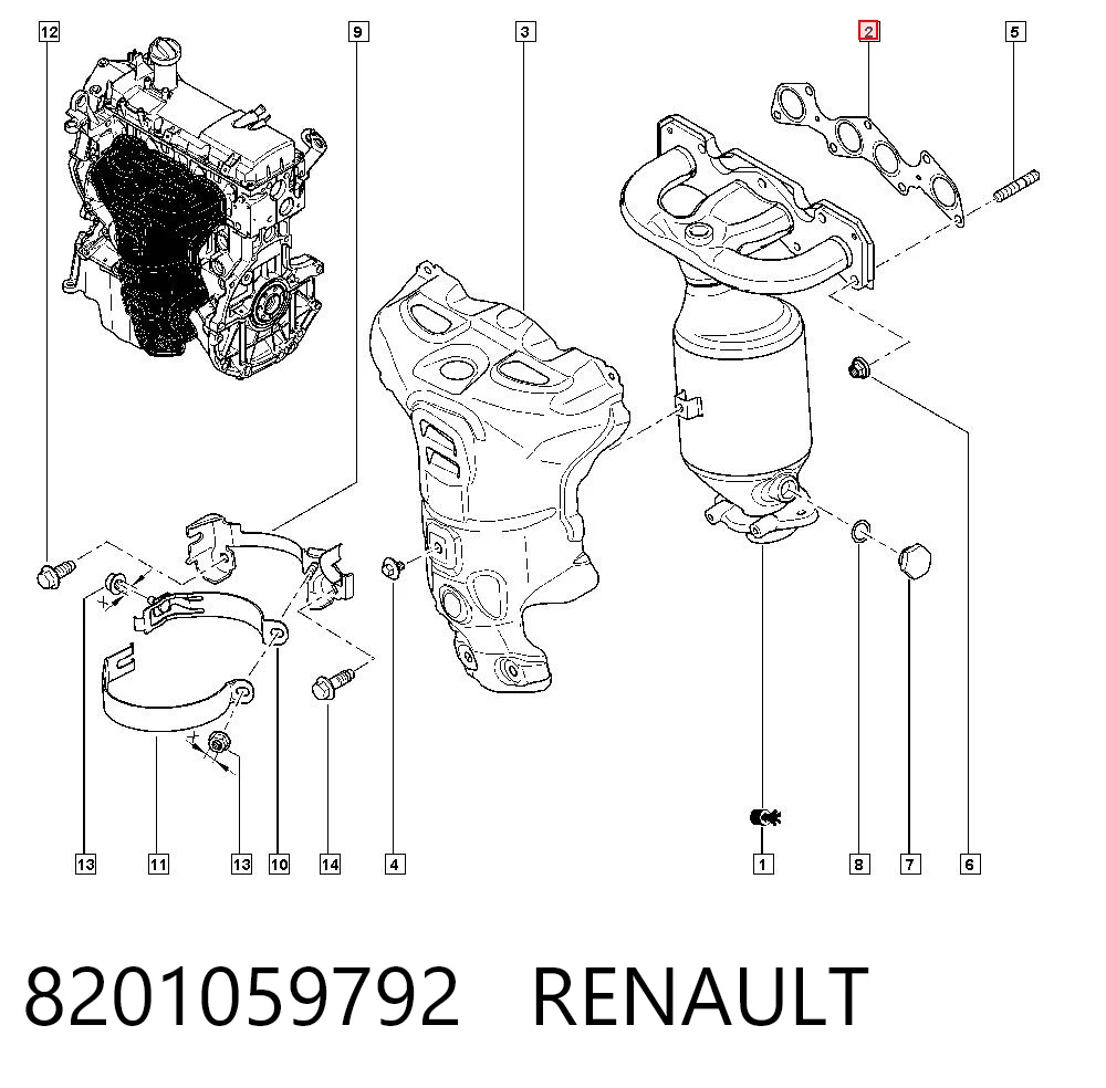Junta de colector de escape para Renault DOKKER (FE)