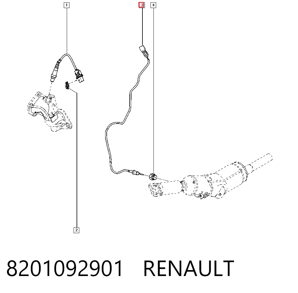 Sensor de temperatura de gases de escape del filtro de partículas 93865958 Opel