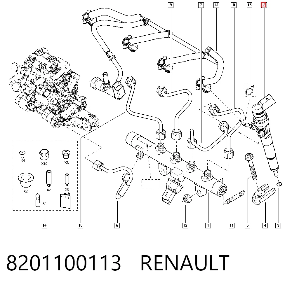 8201100113 Renault (RVI) Inyector de combustible