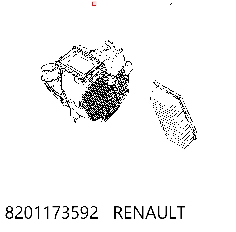 Caja del filtro de aire OE165001258R Polcar
