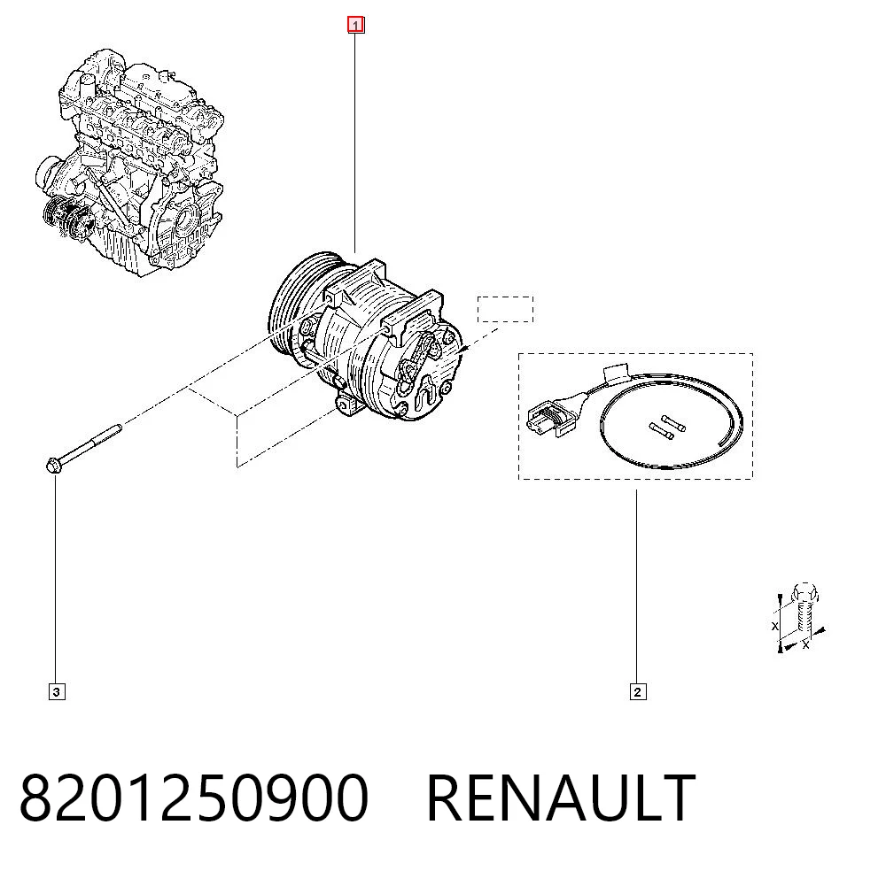8201250900 Renault (RVI) Compresor climatizador
