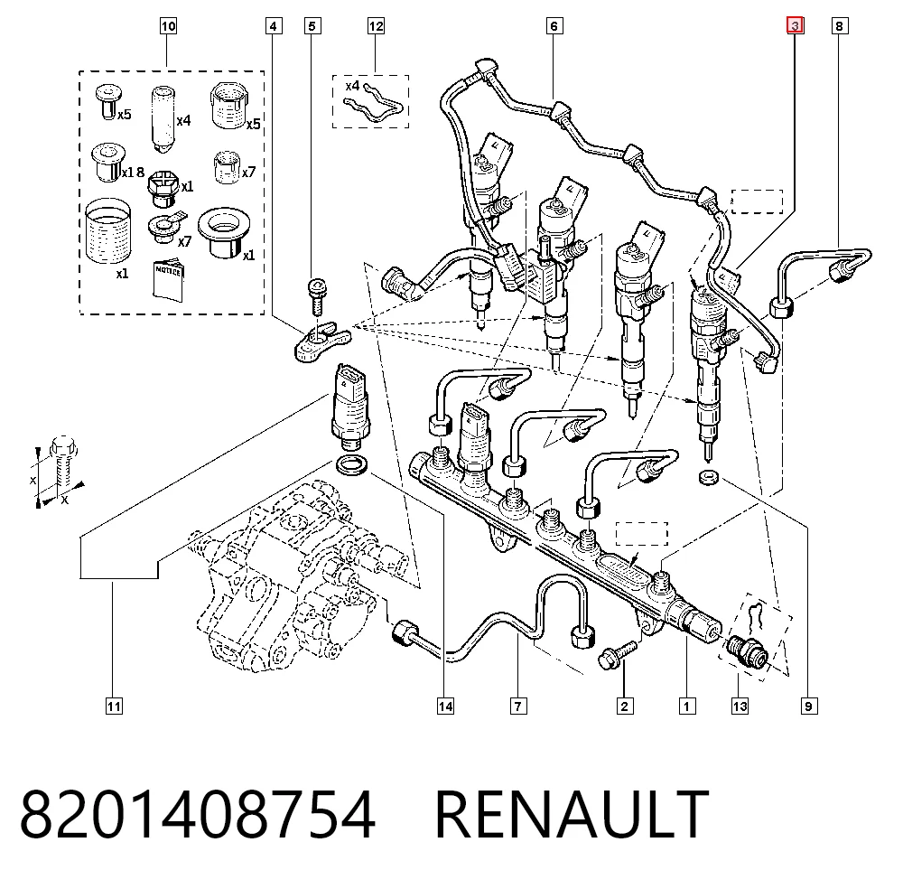 Inyector 8201408754 RENAULT