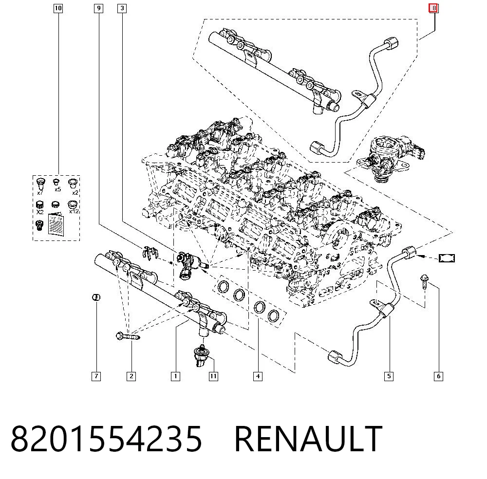 Rampa de combustible 8201554235 RENAULT